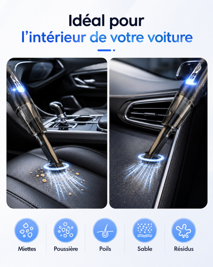 Aspirateur sans fil pour voiture – Compact avec embouts inclus