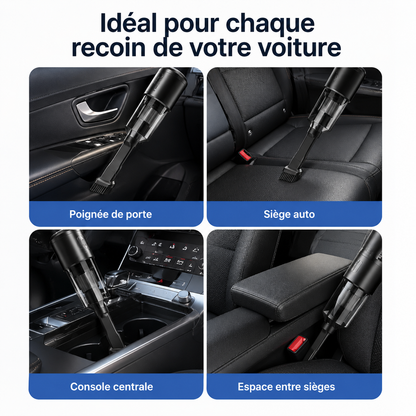 Aspirateur sans fil pour voiture – Compact avec embouts inclus