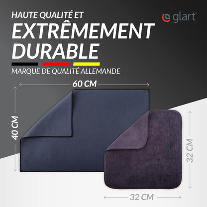 Lot de 2 chiffons microfibres auto – Vitres et finition sans traces