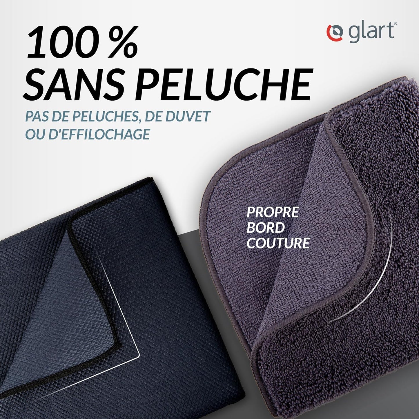 Lot de 2 chiffons microfibres auto – Vitres et finition sans traces