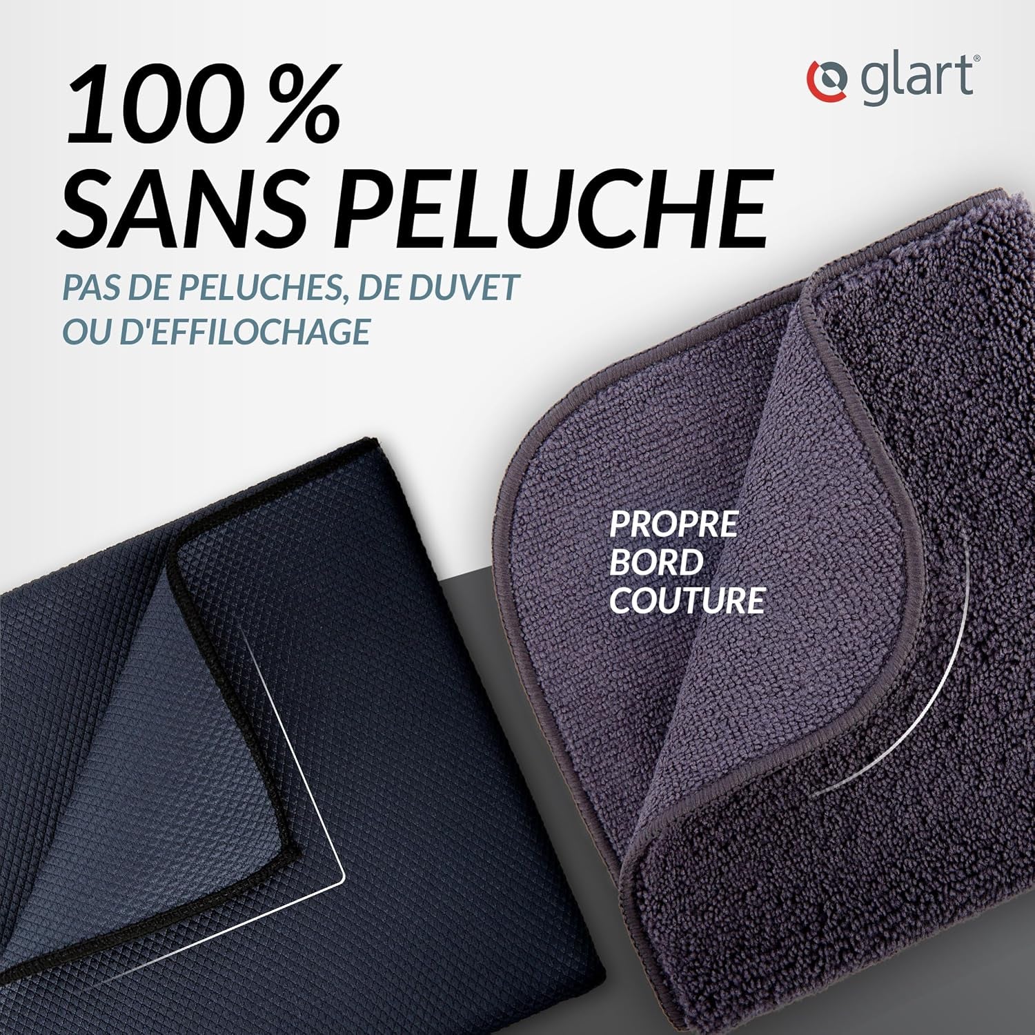 Lot de 2 chiffons microfibres auto – Vitres et finition sans traces