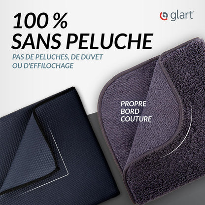Lot de 2 chiffons microfibres auto – Vitres et finition sans traces