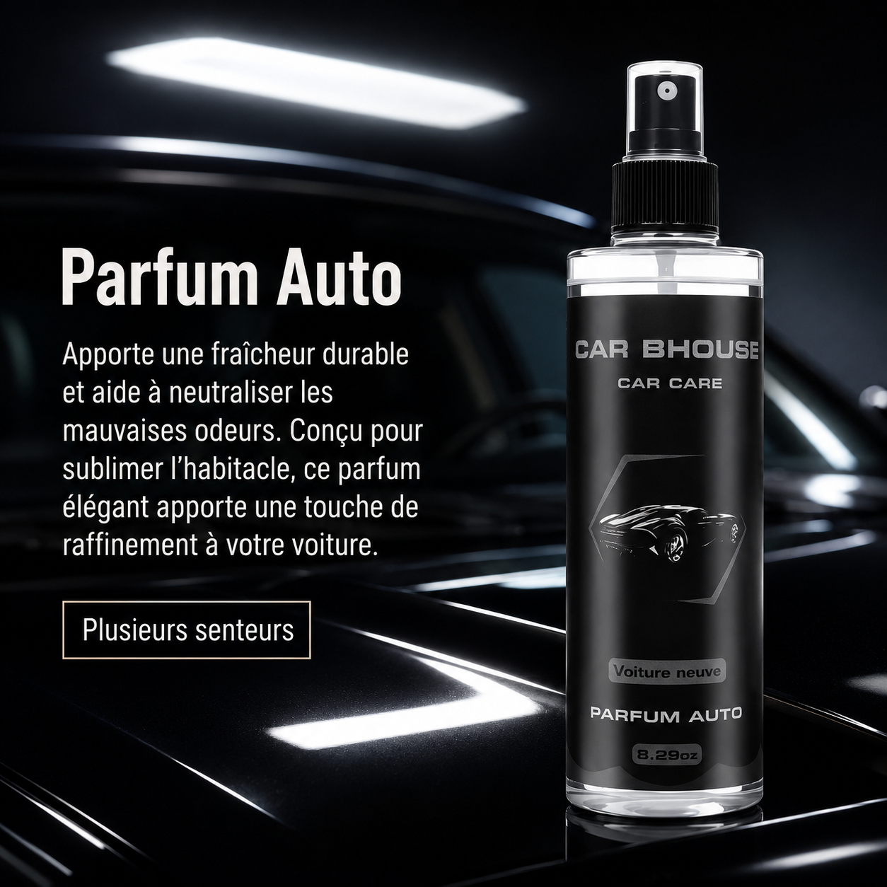 Spray Désodorisant Voiture 245 ml – Parfum d’Intérieur Auto