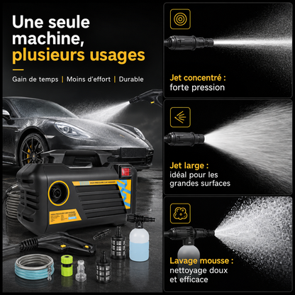 Nettoyeur Haute Pression Compact pour Voiture – Tuyau & Accessoires Inclus