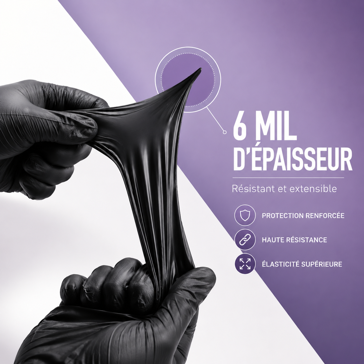 Gants Nitrile Noirs 6 Mil – Protection pour Nettoyage Auto