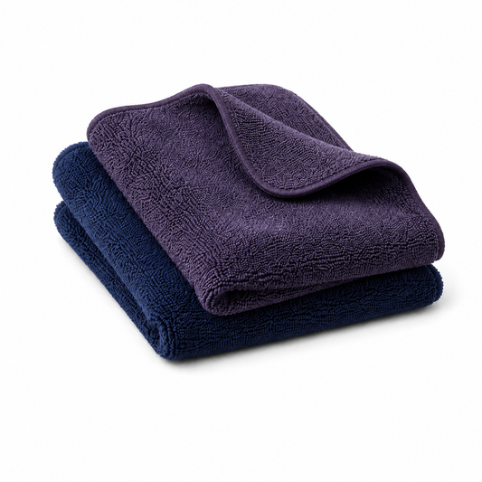 Lot de 2 chiffons microfibres auto – Vitres et finition sans traces
